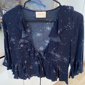Auguste starry print wrap top